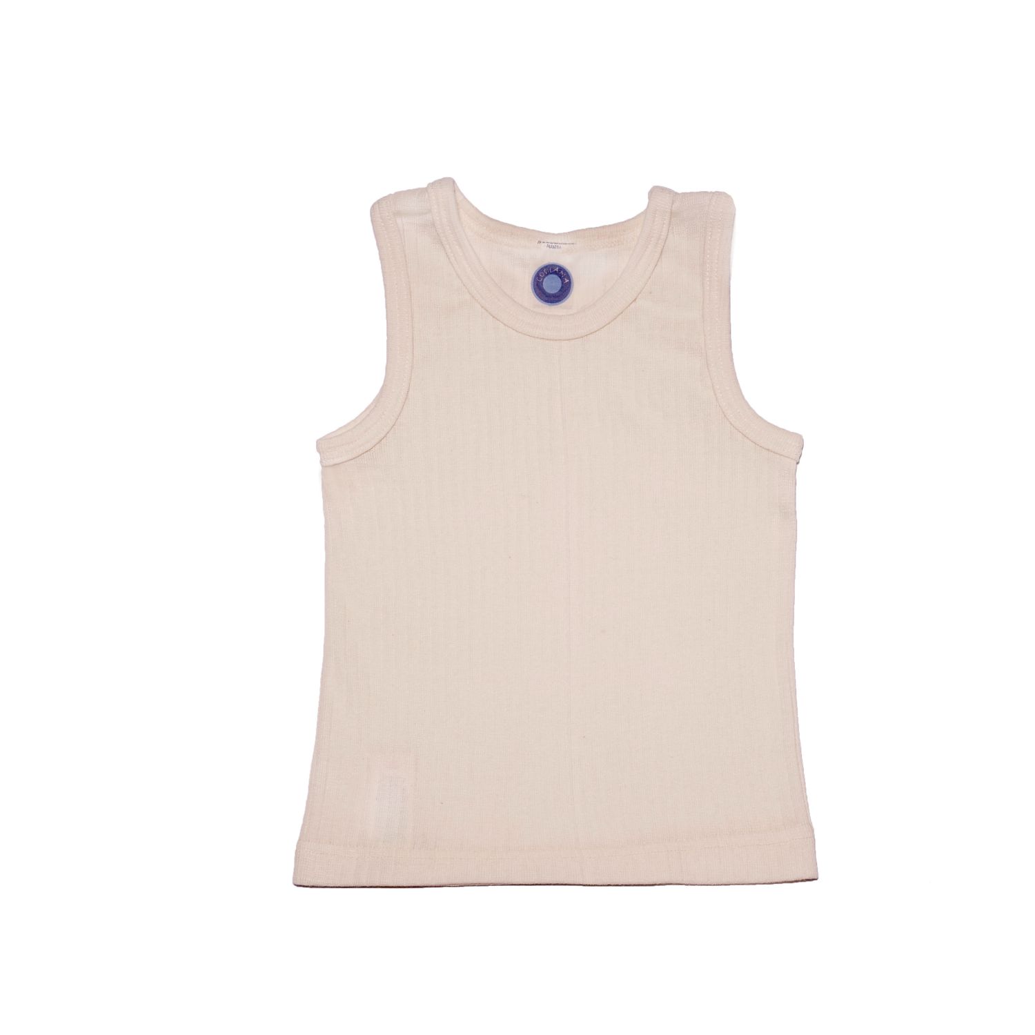 Cosilana Kinder-Unterhemd ohne Arm aus Baumwolle/Wolle/Seide - 01 Natur 140 von Cosilana