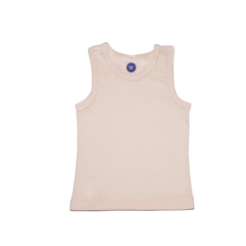Cosilana Kinder-Unterhemd ohne Arm aus Baumwolle/Wolle/Seide - 01 Natur 92 von Cosilana