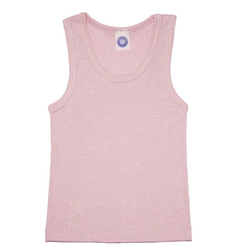 Cosilana Kinder-Unterhemd ohne Arm aus Baumwolle/Wolle/Seide - 62 Altrosa 128 von Cosilana