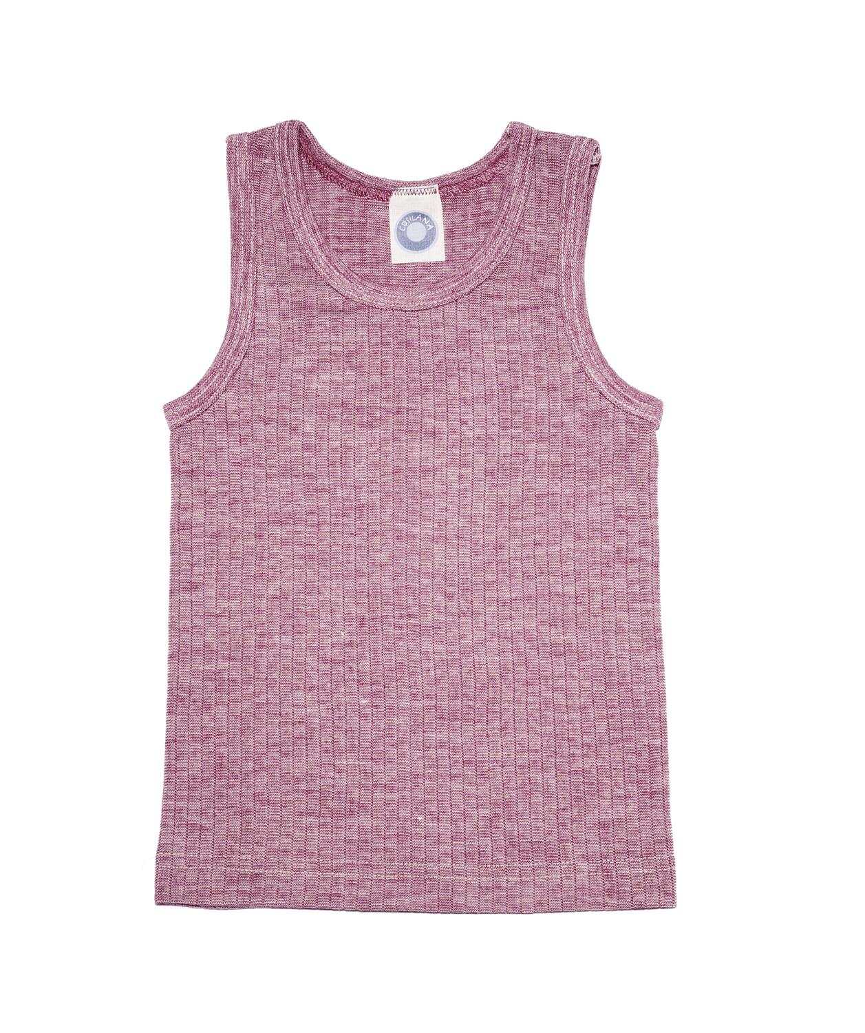 Cosilana Kinder-Unterhemd ohne Arm aus Baumwolle/Wolle/Seide - 39 Bordeaux 128 von Cosilana