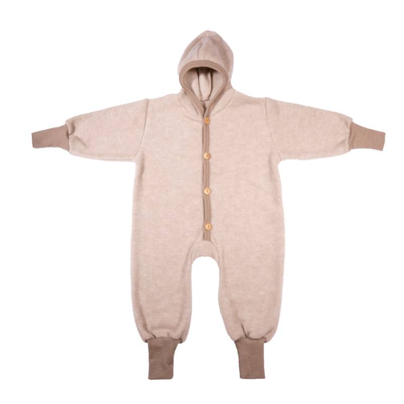 Cosilana Overall mit Bund aus Woll-/Baumwollfleece - 100 Beige 86 / 92 von Cosilana