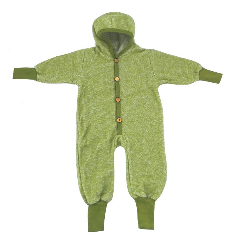 Cosilana Overall mit Bund aus Woll-/Baumwollfleece - 86 / 92 111 Grün von Cosilana
