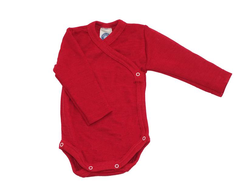Cosilana Wickelbody (Langarm) aus Wolle/Seide - 04 Rot 50 / 56 von Cosilana