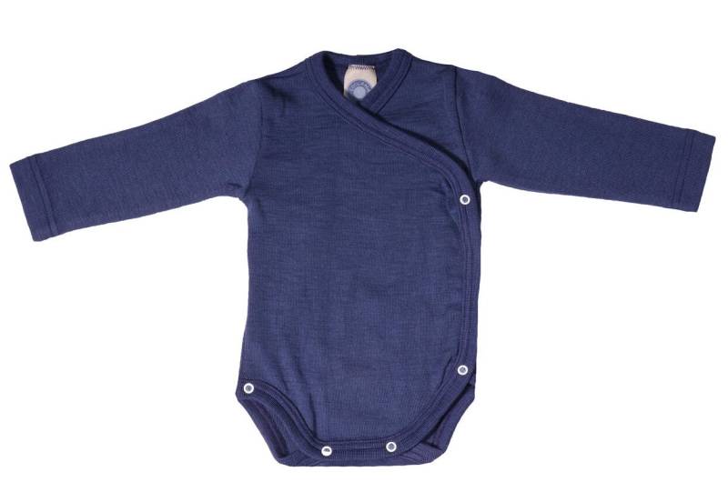Cosilana Wickelbody (Langarm) aus Wolle/Seide - 62 / 68 08 Blau von Cosilana