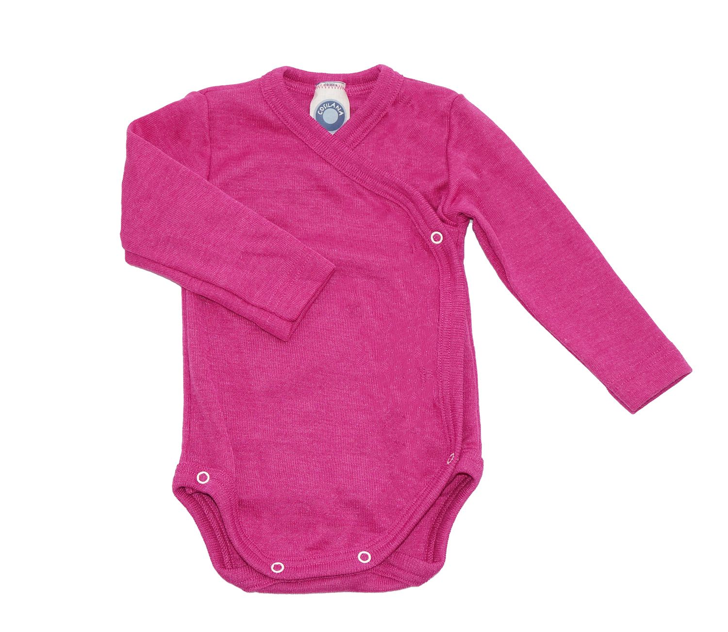 Cosilana Wickelbody (Langarm) aus Wolle/Seide - 62 / 68 30 Pink von Cosilana