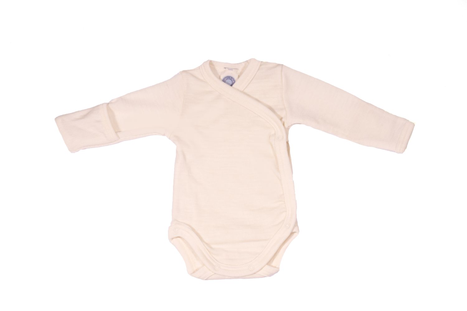 Cosilana Wickelbody (Langarm) mit Kratzschutz aus Wolle/Seide - 50 / 56 von Cosilana