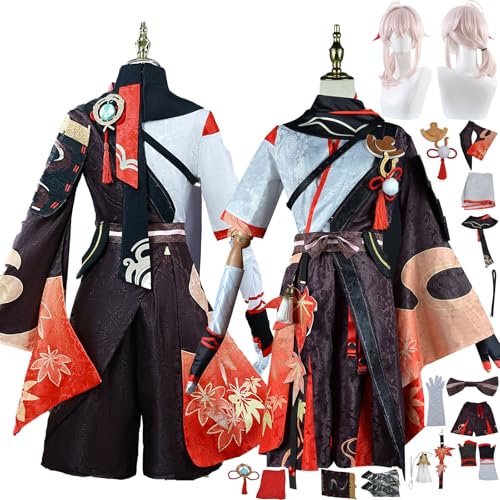Cosimfy Anime Genshin Impact Kaedehara Kazuha Cosplay Kostüm Outfit Spiel Rolle Kinich Ifa Uniform Komplettes Set Halloween Karneval Party Dress Up Anzug mit Perücke Kleider für Männer (M) von Cosimfy