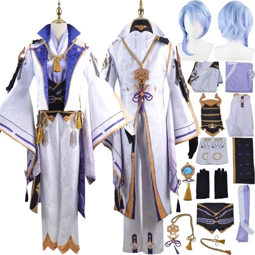 Cosimfy Anime Genshin Impact Kamisato Ayato Cosplay Kostüm Outfit Spiel Rolle Kinich Ifa Arlecchino Cosplay Uniform Set Halloween Karneval Party Dress Up Anzug mit Perücke Mantel Hemd für Männer (S) Cosimfy Anime Genshin Impact Kamisato Ayato Cosplay Kostüm Outfit Spiel Rolle Kinich Ifa Arlecchino Cosplay Uniform Set Halloween Karneval Party Dress Up Anzug mit Perücke Mantel Hemd für Männer (S) von Cosimfy