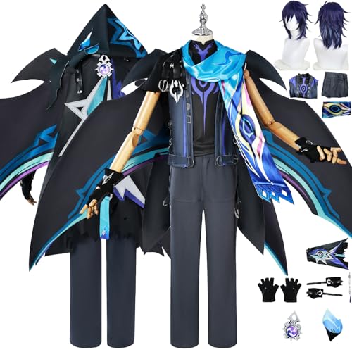 Cosimfy Anime Genshin Impact Ororon Cosplay Kostüm Outfit Spiel Rolle Kinich Ifa Uniform Komplettes Set Halloween Karneval Party Dress Up Anzug mit Perücke Hose für Männer (M) von Cosimfy