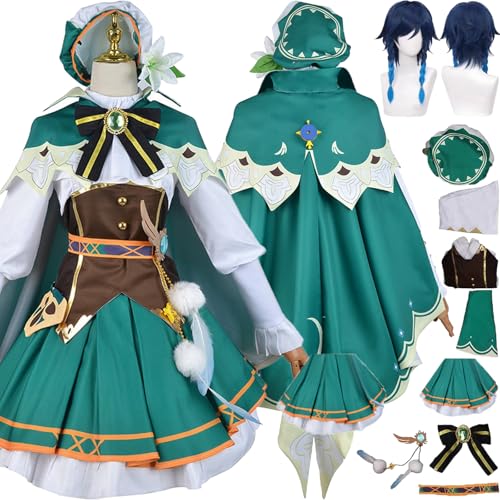 Cosimfy Anime Genshin Impact Venti Cosplay Kostüm Outfit Spiel Rolle Escoffier Citlali Furina Cosplay Uniform Komplettes Set Halloween Karneval Party Dress Up Anzug mit Perücke Hat für Frauen (3XL) Cosimfy Anime Genshin Impact Venti Cosplay Kostüm Outfit Spiel Rolle Escoffier Citlali Furina Cosplay Uniform Komplettes Set Halloween Karneval Party Dress Up Anzug mit Perücke Hat für Frauen (3XL) von Cosimfy