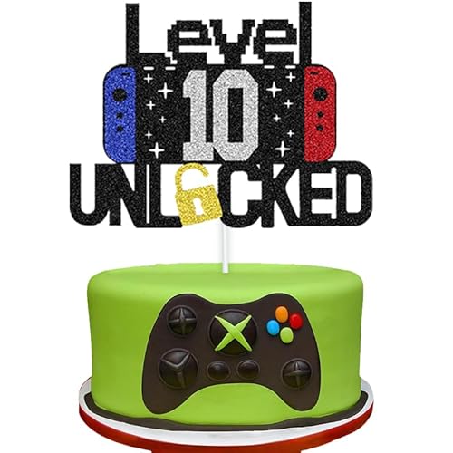 Cosmeria Gaming Deko 10. Geburtstag Junge, Happy Birthday Cake Topper, Tortendeko und Kuchendeko, Geschenk für 10 Jahre Junge, Geburtstags Cake Topper Cosmeria Gaming Deko 10. Geburtstag Junge, Happy Birthday Cake Topper, Tortendeko und Kuchendeko, Geschenk für 10 Jahre Junge, Geburtstags Cake Topper von Cosmeria