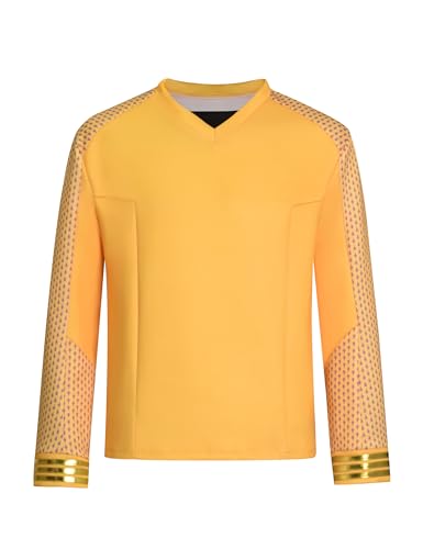Herren Strange New Worlds Cosplay Kostüm Captain Hecht Uniform Jacke Hemd (Gelb, XL) von Cosparts