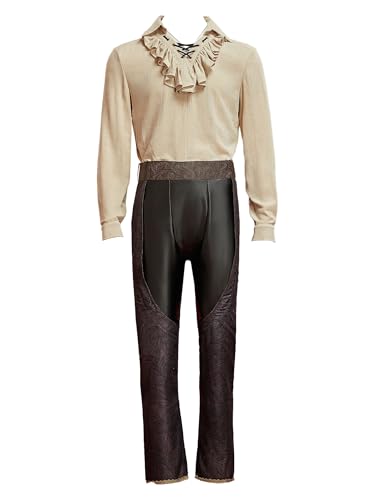 Cosplay.fm Herren Spiel Cosplay Kostüm Steampunk Mittelalter Renaissance Hemd und Hose Set Piraten Vampir Viktorianische Outfits, Beige, M Cosplay.fm Herren Spiel Cosplay Kostüm Steampunk Mittelalter Renaissance Hemd und Hose Set Piraten Vampir Viktorianische Outfits, Beige, M von Cosplay.fm