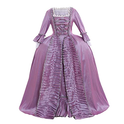 CosplayDiy Damen Queen Marie Antoinette Rokoko Ballkleid Gothic Viktorianisches Kleid Kostüm Lila XXL von CosplayDiy