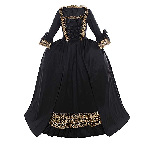 CosplayDiy Damen Queen Marie Antoinette Rokoko Ballkleid Gothic Viktorianisches Kleid Kostüm Schwarz M von CosplayDiy