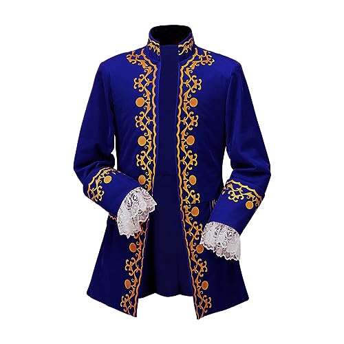 CosplayDiy Herren Colonial Military Frack Kostüm 18. Jahrhundert Mittelalter Regency Frack Jacke Blau L CosplayDiy Herren Colonial Military Frack Kostüm 18. Jahrhundert Mittelalter Regency Frack Jacke Blau L von CosplayDiy