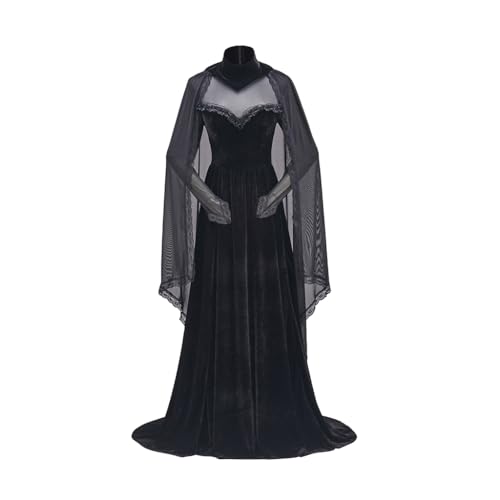 CosplayDiy Viktorianisches Gothic-Spitzen-Umhang-Kleid für Damen, Vampirumhang, schwarz, Hochzeitskleid, Gothic-Hexenumhang Kostüm, Schwarz, XX-Large CosplayDiy Viktorianisches Gothic-Spitzen-Umhang-Kleid für Damen, Vampirumhang, schwarz, Hochzeitskleid, Gothic-Hexenumhang Kostüm, Schwarz, XX-Large von CosplayDiy