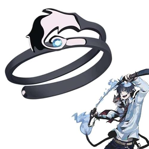 Anime Ao No Exorcist Ekusoshisuto Blue Exorcist Ring Okumura Rin Cosplay Unisex Adjustable Rings Jewelry Accessories Gifts von CosplayHero