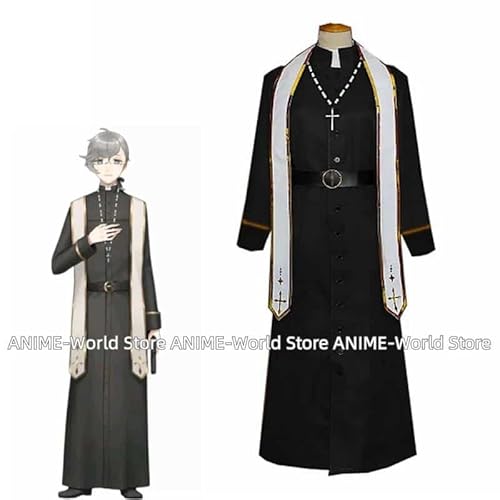 Anime VTuber kanae nijisanji Kuzuha Uniform Any Size Cosplay Costume Priest Costume With Necklace Wig, Only Costume, M von CosplayHero