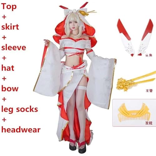 Azur Lane Ayanami Cosplay Kostüms Games Princess Ayanami Wedding Dresses Skirt Synthetic Wigs Haare for Women Girls Clothes, Full Set, S von CosplayHero