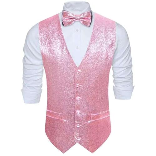 CosplayHero Designer Vest for Men Silk Shine Weste Fliege, 2607, L von CosplayHero