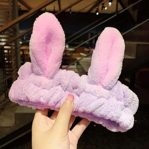 CosplayHero Elastisches Fleece Stirnband mit Katzenohren, Purple Rabbit Ears von CosplayHero
