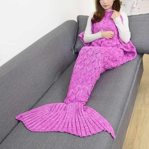 CosplayHero Gestrickte Meerjungfrau Fischschwanz Decke Geschenke für Mädchen, Rosy, 90x50cm Child von CosplayHero