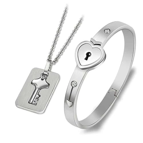 Couple Armband mit Schloss und Halskette mit Schlüssel Partnerarmband, Necklace Bracelet#2, China von CosplayHero