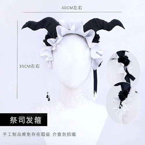 Game Identity V Priestess Cosplay Costume Crimson Cosplay Rosa RedheadedWitchPackagePoster Wig Shoes Halloween Carnival Party, Headband, XL von CosplayHero