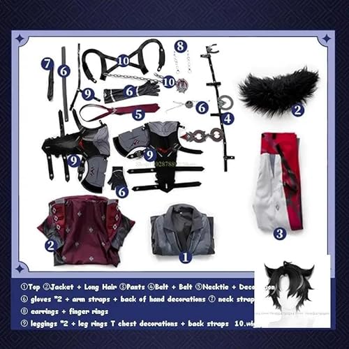 Genshin Impact Fontaine Wriothesley Cosplay Costume, Costume and Wig, XL von CosplayHero