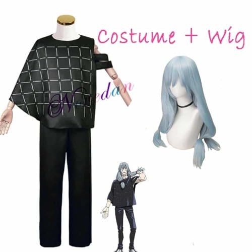 Jujutsu Kaisen Mahito Cosplay Kostüm Anime Wig Shirt Pants Schuhe Suit Halloween Kostüm for Men Female Carnival Party Role Play, Mahito Costume Wig, M-Jujutsu Kaisen von CosplayHero