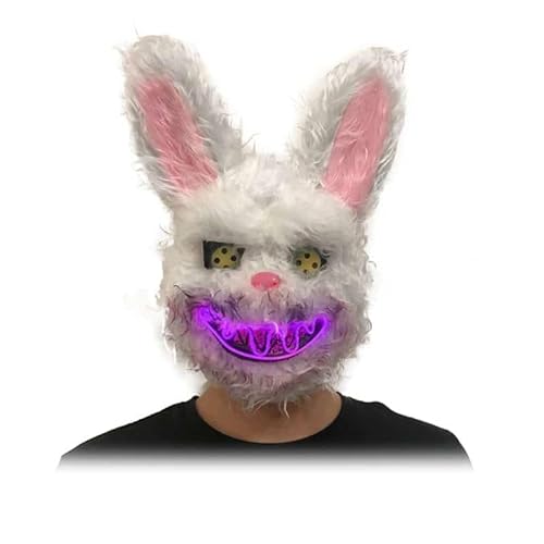 Leuchtende Bloody Bunny Plüsch Maske für Cosplay und Halloween, 03 von CosplayHero