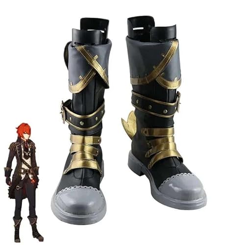 RealCos Game Genshin Impact DILUC Cosplay Schuhe High Heel PU Leather Schuhe Custom Made Halloween Carnival Boots Cosplay Props, Male, 36 von CosplayHero