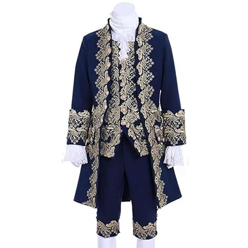 Viktorianischer Prinz Steampunk Outfit Cosplay, Navy Blue, XL, Medieval suit von CosplayHero