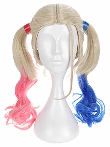 Cosplay Perücke von Harley | Blonde Zöpfe | Blau & Pink Ombre Wig von CosplayStudio