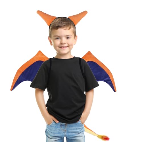 CosplayStudio Drachen Kostüm Set mit Flügeln, Hörnern und Schwanz | Monster Verkleidung für Erwachsene und Kinder von CosplayStudio