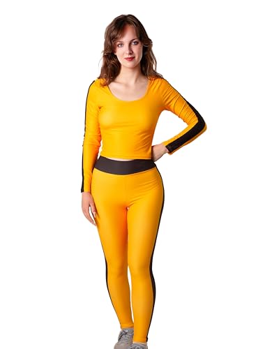 Cosplaya Croptop und Leggings-Set für Damen, Erwachsene, Teenager, Croptop, Halloween-Kostüme, Gelb / Schwarz gestreift, Größe S Cosplaya Croptop und Leggings-Set für Damen, Erwachsene, Teenager, Croptop, Halloween-Kostüme, Gelb / Schwarz gestreift, Größe S von Cosplaya