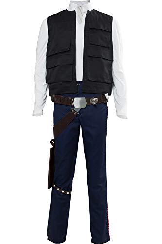 Cosplaysky Herren Halloween Uniform Outfit für Han Solo Kostüm Gürtel kompatibel Droid Caller Kanister - Schwarz - Medium von Cosplaysky