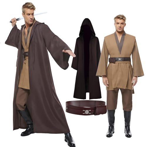 Cosplaysky Jedi-Kostüm für Erwachsene, Tunika und Bademantel mit Kapuze - Braun - XXX-Large Cosplaysky Jedi-Kostüm für Erwachsene, Tunika und Bademantel mit Kapuze - Braun - XXX-Large von Cosplaysky