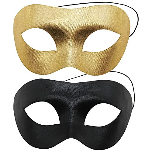 2 Stück Venezianische Maske，Schwarz Maskerade Masken goldene masken Mode Party Cosplay maskenball masken Mit elastischem Seil Tanz Ball Party von Cosswe