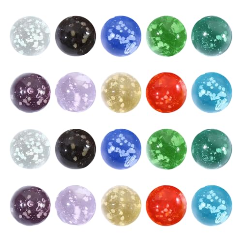Cosswe Glasmurmeln 20 Stück Bunte Leuchtmurmeln für Kinder - 16mm Glas Murmeln Leuchten Im Dunkeln für Murmelspiel, Marmorbahn-Spiel und Heimdekoration von Cosswe