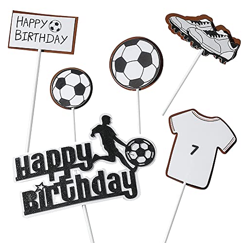 Fußball Cupcake Toppers,Sport Kuchen Dekoration Fußball Kuchen Topper Fußball Geburtstagstorte Topper Geburtstag Fußball Tortendeko für Sport Fußball Party Festival Geburtstag von Cosswe