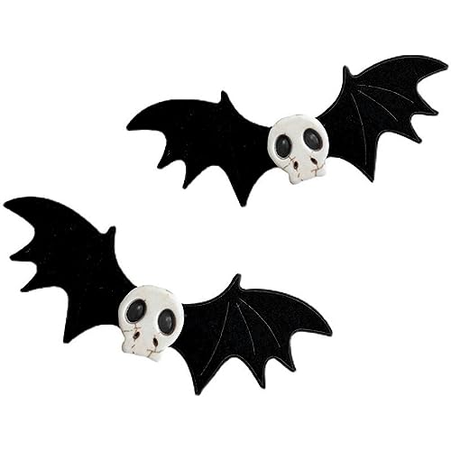 Halloween Haarspangen,Cosswe 2Pcs Halloween Haar Clips Horror Fledermaus Flügel Haar Clip Schädel Haarspange Cosplay Mädchen Haarschmuck Haarspange Kopfschmuck Festival Haarnadel Halloween Haarspangen,Cosswe 2Pcs Halloween Haar Clips Horror Fledermaus Flügel Haar Clip Schädel Haarspange Cosplay Mädchen Haarschmuck Haarspange Kopfschmuck Festival Haarnadel von Cosswe