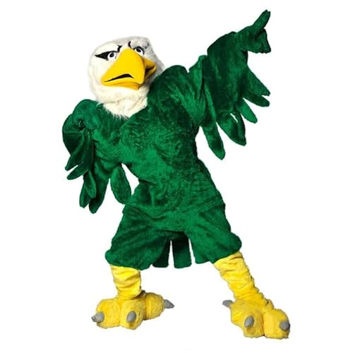 College green hawk-Maskottchenkostüm für Erwachsene – Anpassbarer, leichter Ganzkörper-Plüschanzug mit Kühlgebläse und Eisweste College green hawk-Maskottchenkostüm für Erwachsene – Anpassbarer, leichter Ganzkörper-Plüschanzug mit Kühlgebläse und Eisweste von Costume Shine
