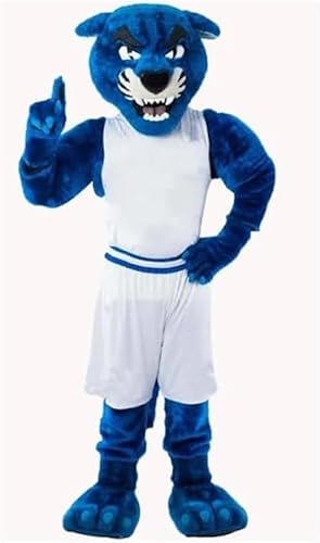 Costume Shine Blaupanther.-Maskottchenkostüm für Erwachsene – Anpassbarer, leichter Ganzkörper-Plüschanzug mit Kühlgebläse und Eisweste von Costume Shine