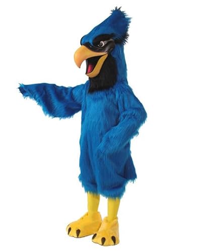 Costume Shine Blue hawk?-Maskottchenkostüm für Erwachsene – Anpassbarer, leichter Ganzkörper-Plüschanzug mit Kühlgebläse und Eisweste von Costume Shine