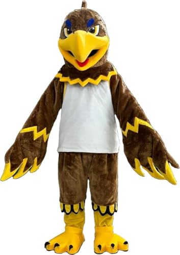 Costume Shine Braun und gold - geier-Maskottchenkostüm für Erwachsene – Anpassbarer, leichter Ganzkörper-Plüschanzug mit Kühlgebläse und Eisweste von Costume Shine