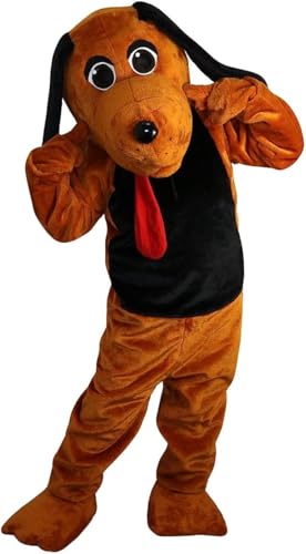 Costume Shine Braune hunde.-Maskottchenkostüm für Erwachsene – Anpassbarer, leichter Ganzkörper-Plüschanzug mit Kühlgebläse und Eisweste von Costume Shine