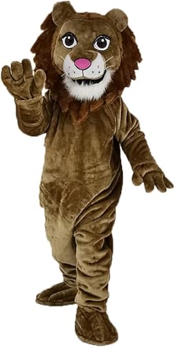 Costume Shine Der freundliche löwe.-Maskottchenkostüm für Erwachsene – Anpassbarer, leichter Ganzkörper-Plüschanzug mit Kühlgebläse und Eisweste von Costume Shine
