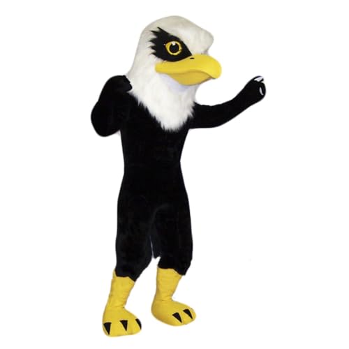 Costume Shine Der schwarze Falke!-Maskottchenkostüm für Erwachsene – Anpassbarer, leichter Ganzkörper-Plüschanzug mit Kühlgebläse und Eisweste von Costume Shine